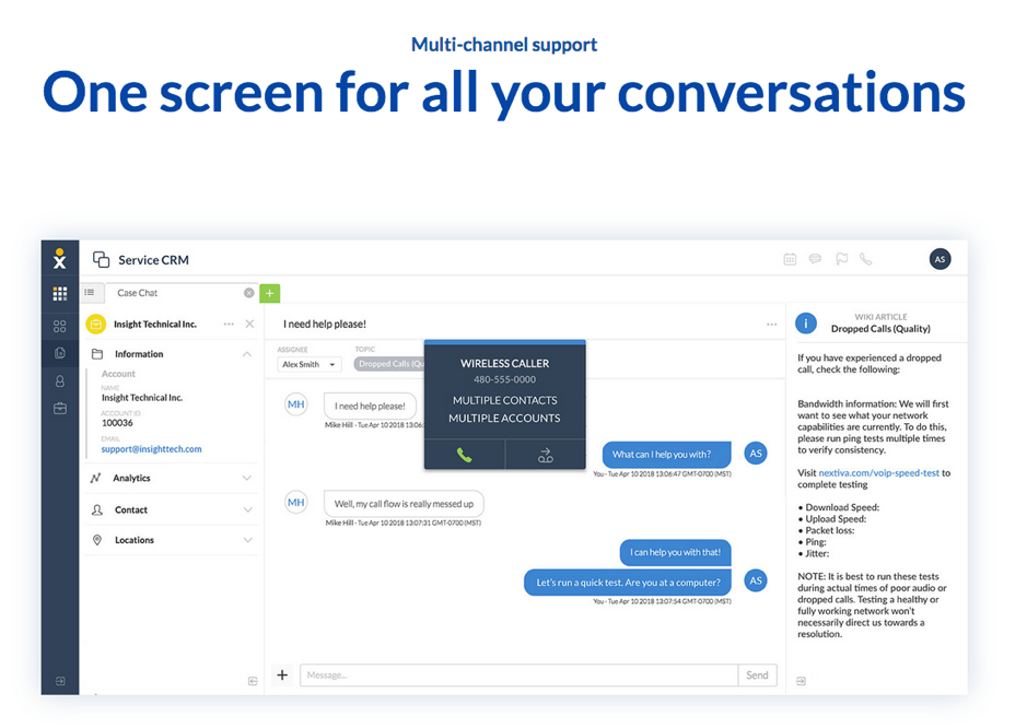 screenshot of Nextiva CRM